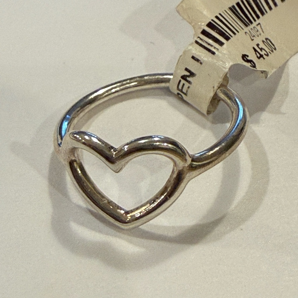 Pandora Silver Open Heart Ring